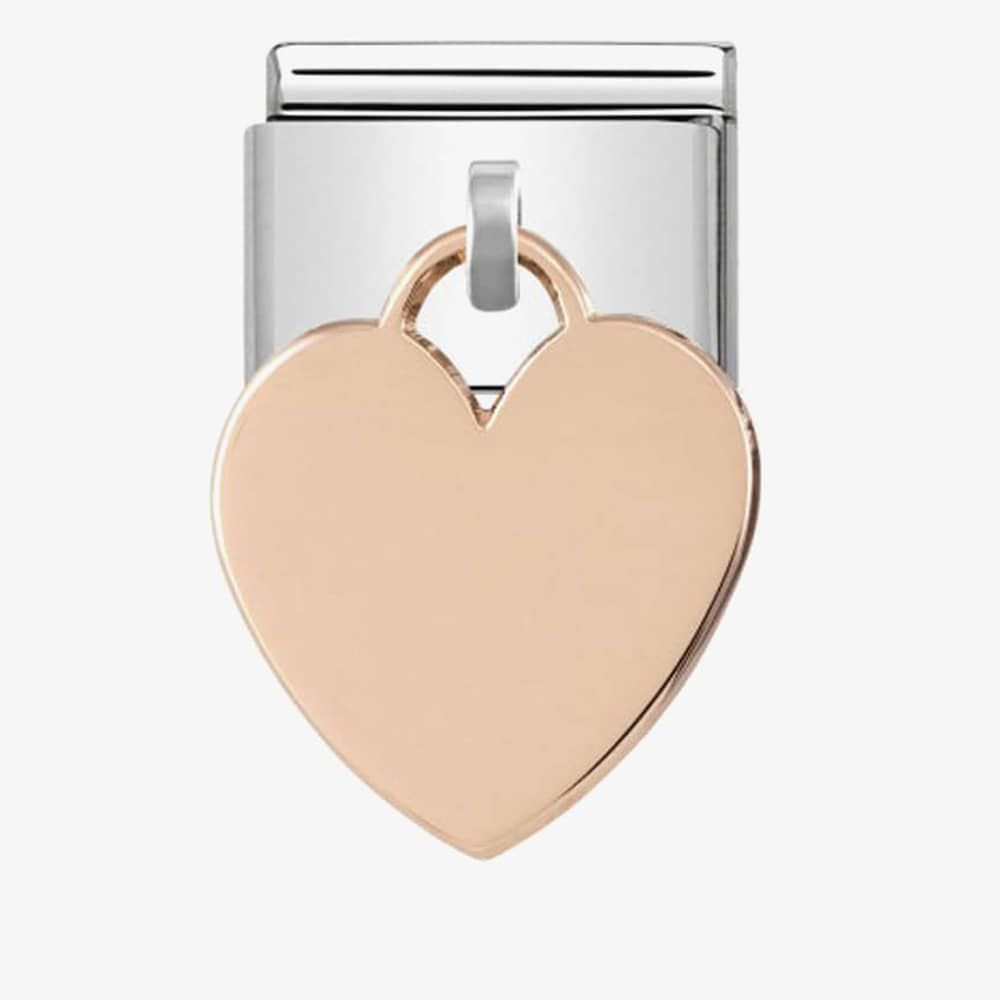 Nomination, COMPOSABLE Klasik Takılar Plakalar Çelik ve 9K ROSE altın (02_Pendant Heart)