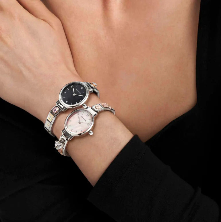 Nomination, Oval Çelik Kasa Turkuaz Kadran Kişiselleştirilebilir Kordonlu Kadın Saati