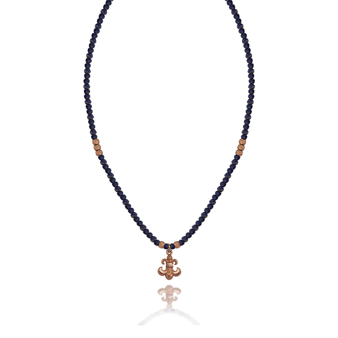 Kadın Lapis Lazuli Zincir Kolye – Pembe Altın